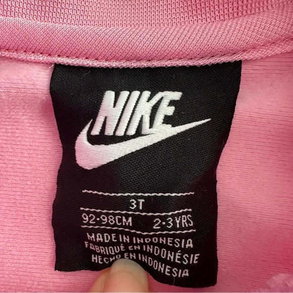 Nike Track Jacket Girls 3T Hearts Trim Pink Top Full Zip Athleisure - Picture 2 of 6